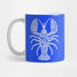 Lobster (blue and white vertical) Mug